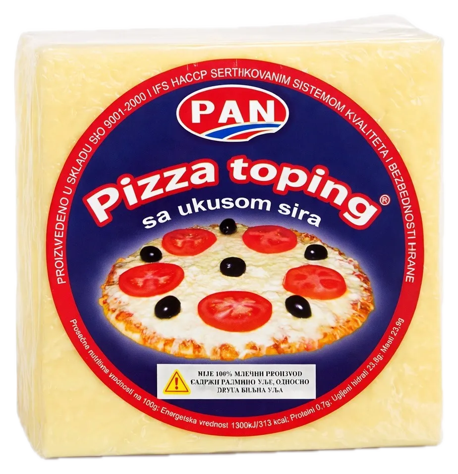 PAN Pizza toping, blok od oko 1,5 kg u vakuum foliji sa tamnoplavom etiketom